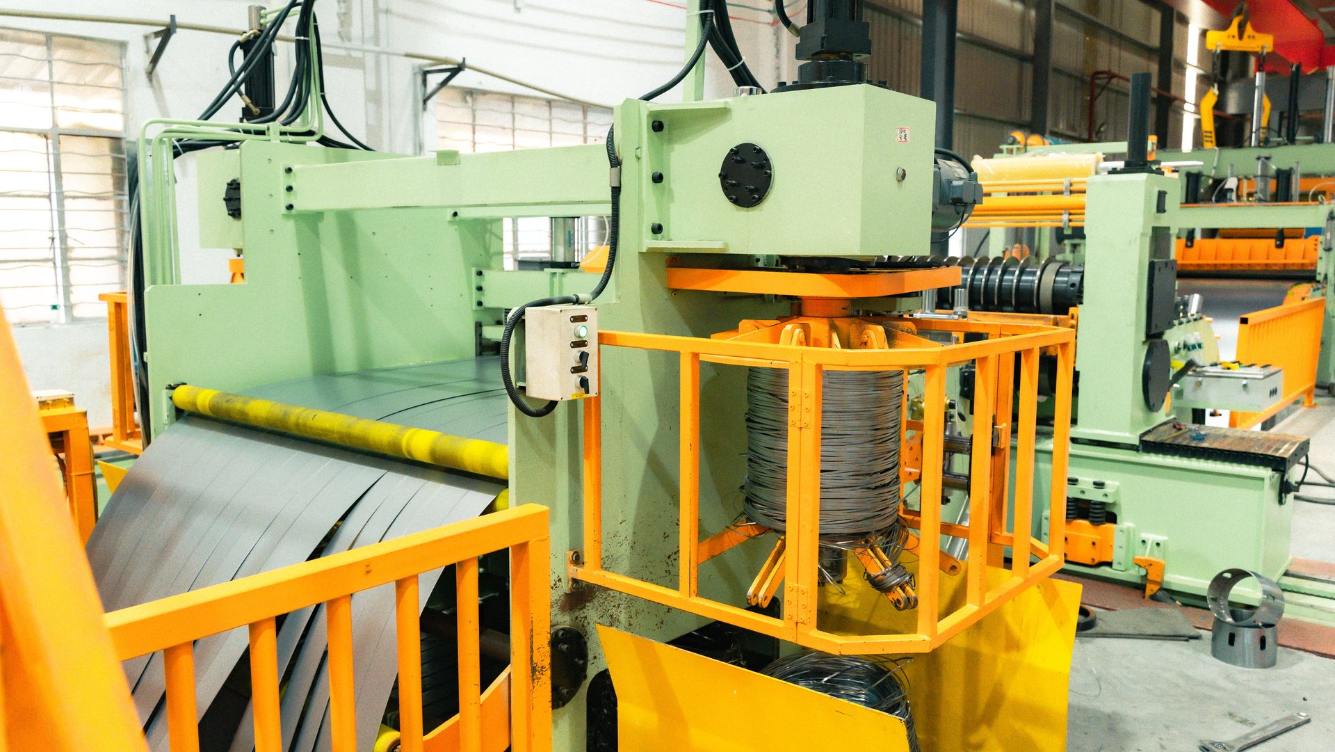 Edge-scrap winding unit beside a RONGXING coil slitting line